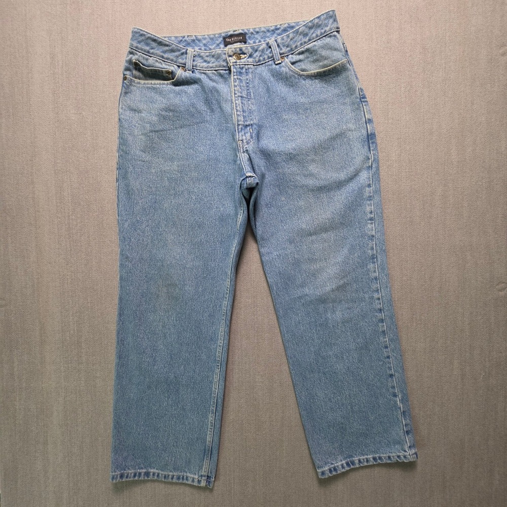 Van Heusen Jeans Men 38x29 Light Blue Straight Leg Relaxed Denim